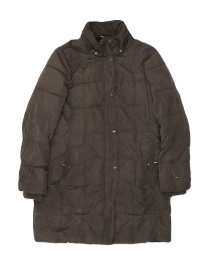 TOMMY HILFIGER Womens Padded Coat UK 14 Medium Grey Polyester | Vintage Tommy Hilfiger | Thrift | Second-Hand Tommy Hilfiger | Used Clothing | Messina Hembry 