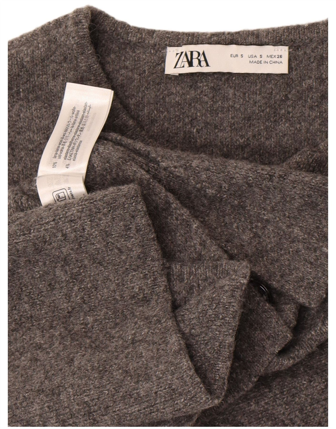 Zara Damen Weste Tank Top UK 10 Small Graue Wolle