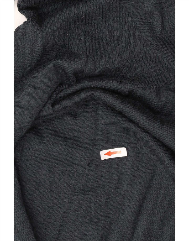 Liu Jo Damen-Pullover mit V-Ausschnitt vorne zum Binden, Gr. 10, Größe S, schwarze Wolle