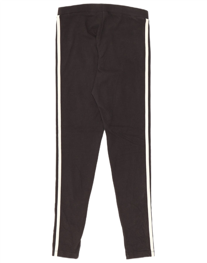 Adidas Damen Leggings UK 10 Small Schwarz Baumwolle