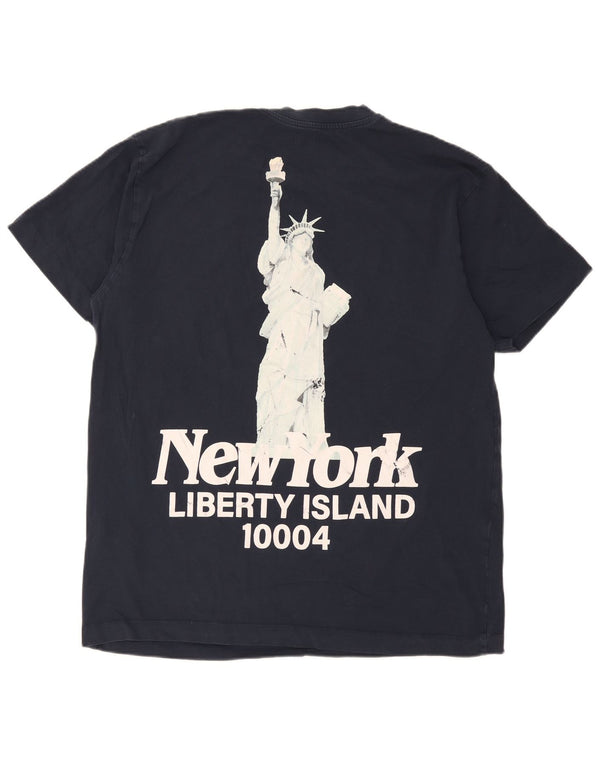 Jack & Jones Herren Grafik T-Shirt Top 2XL Marineblau Baumwolle