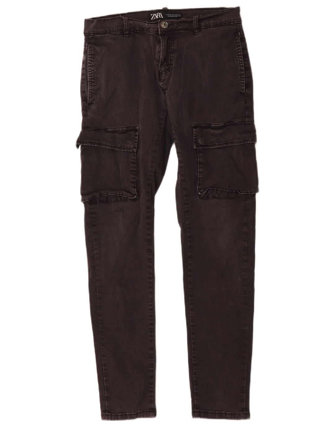 Zara Herren Cargo Slim Jeans EU 38 Small W30 L30 Graue Baumwolle