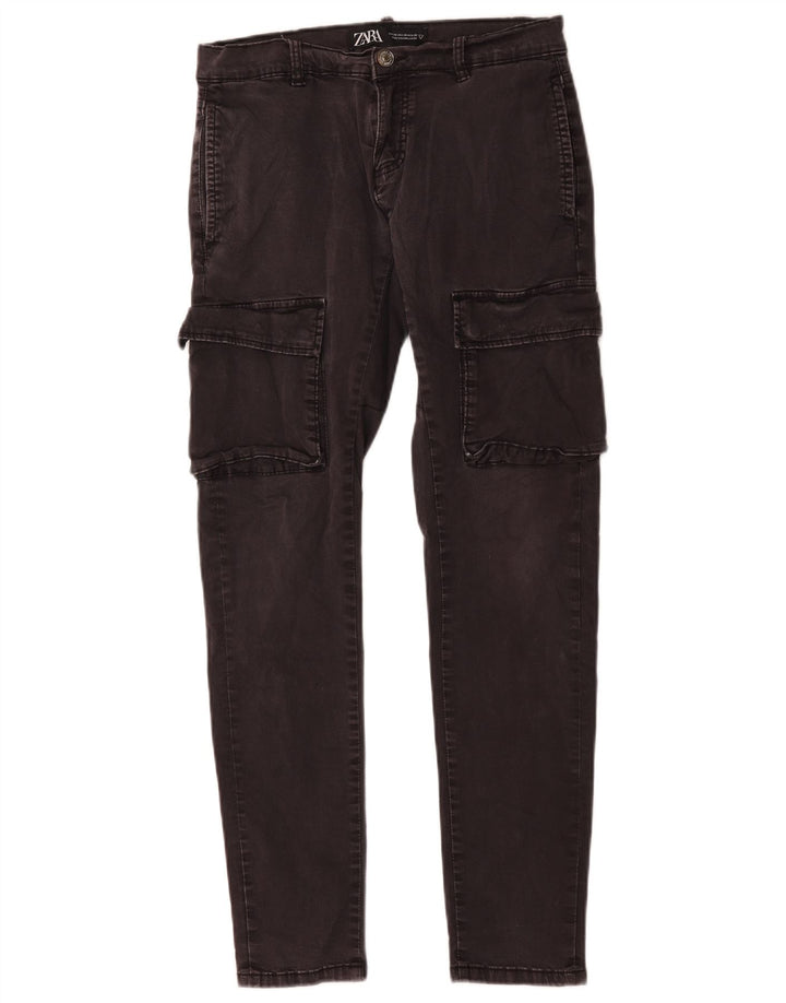 Zara Herren Cargo Slim Jeans EU 38 Small W30 L30 Graue Baumwolle