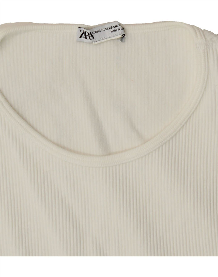 ZARA Womens Sleeveless Blouse Top UK 4 XS White Vintage Zara and Second-Hand Zara from Messina Hembry 