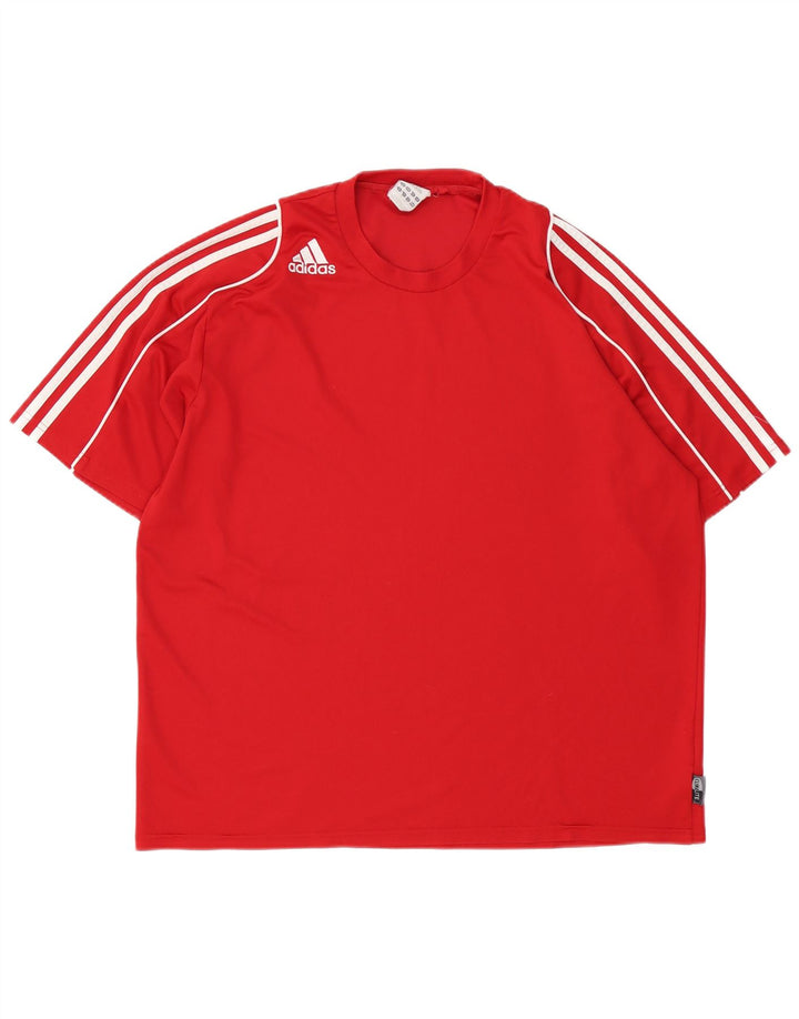 Adidas Herren Climalite Graphic T-Shirt Top XL Rot Polyester