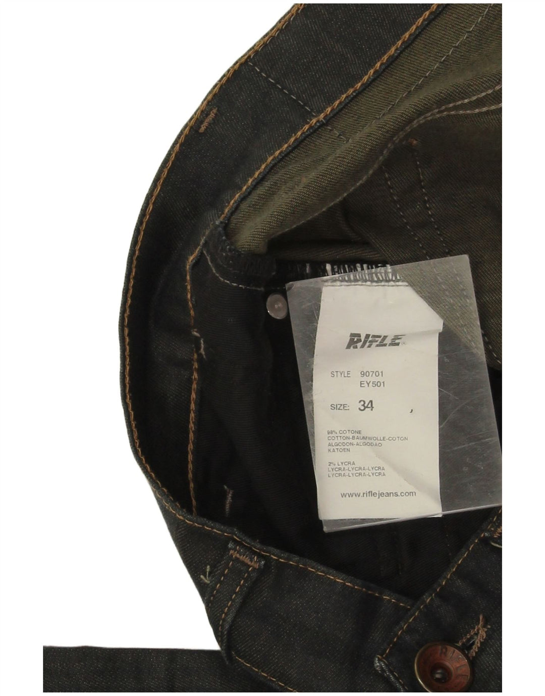 Rifle Herren Straight Jeans W34 L32 Graue Baumwolle