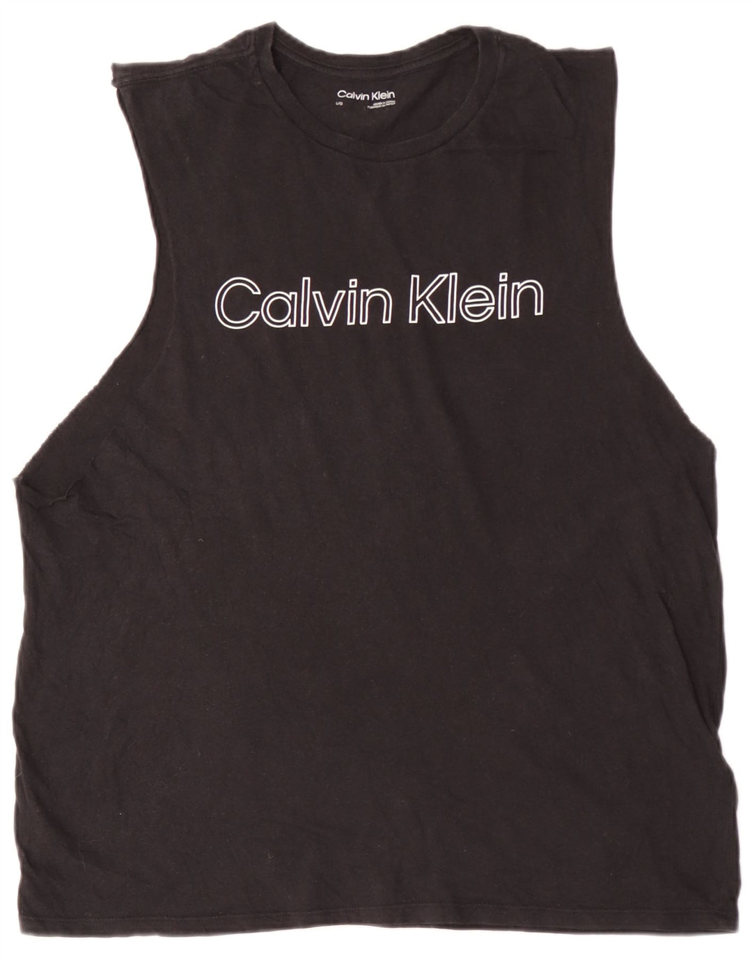 CALVIN KLEIN Herren Graphic Vest Top Large Schwarz Baumwolle