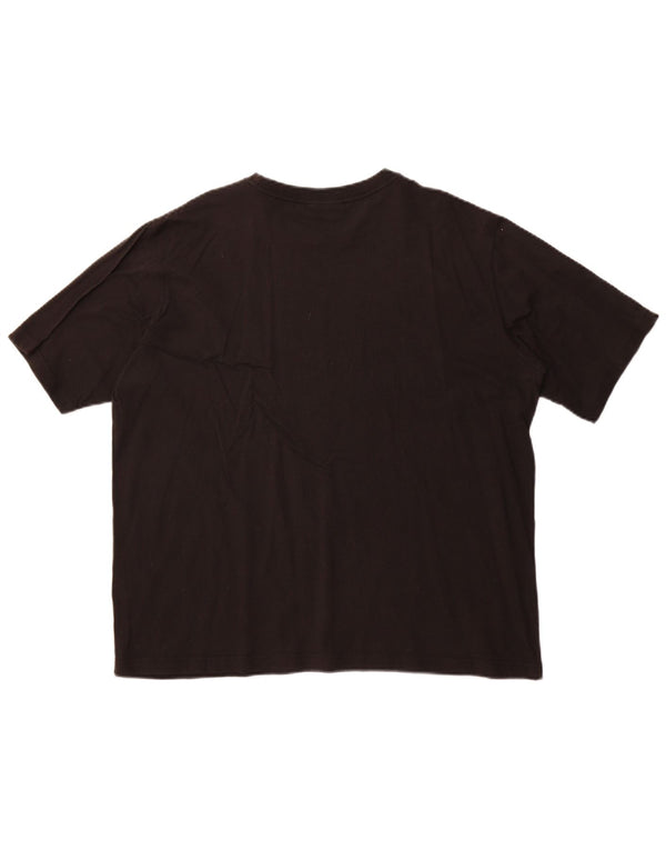 Sergio Tacchini Womens Graphic T-Shirt Top UK 20 2XL Black Cotton