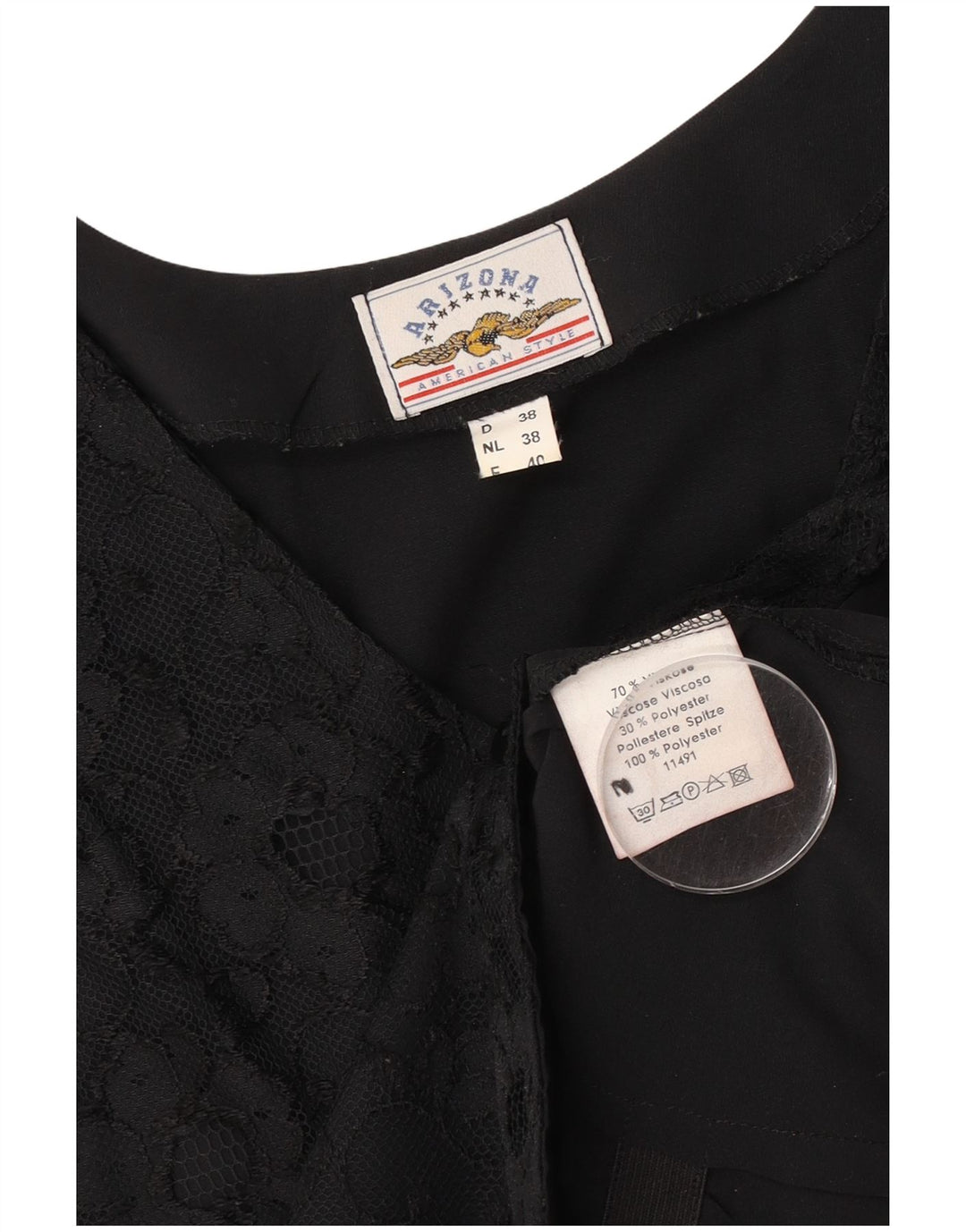 Arizona Damen Weste EU 38 Mittelschwarze Viskose mit Blumenmuster