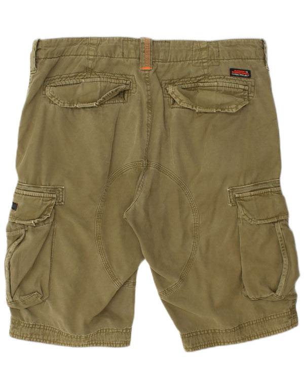 SUPERDRY Herren-Cargoshorts W34, große Khaki-Baumwolle