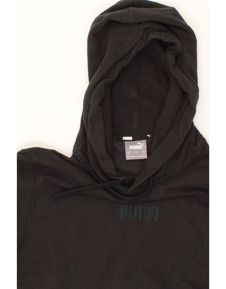 PUMA Mens Graphic Hoodie Jumper Small Black Vintage Puma and Second-Hand Puma from Messina Hembry 