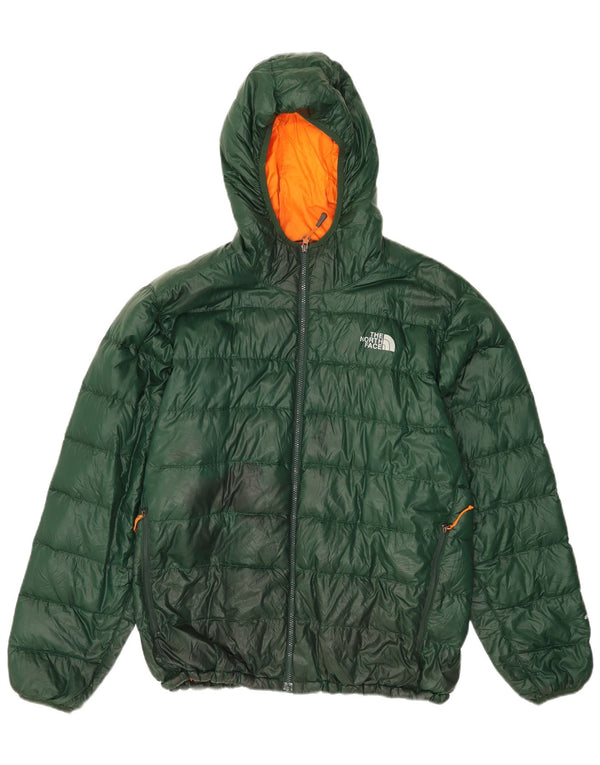 The North Face wattierte Herrenjacke mit Kapuze, UK 42 XL, grünes Nylon