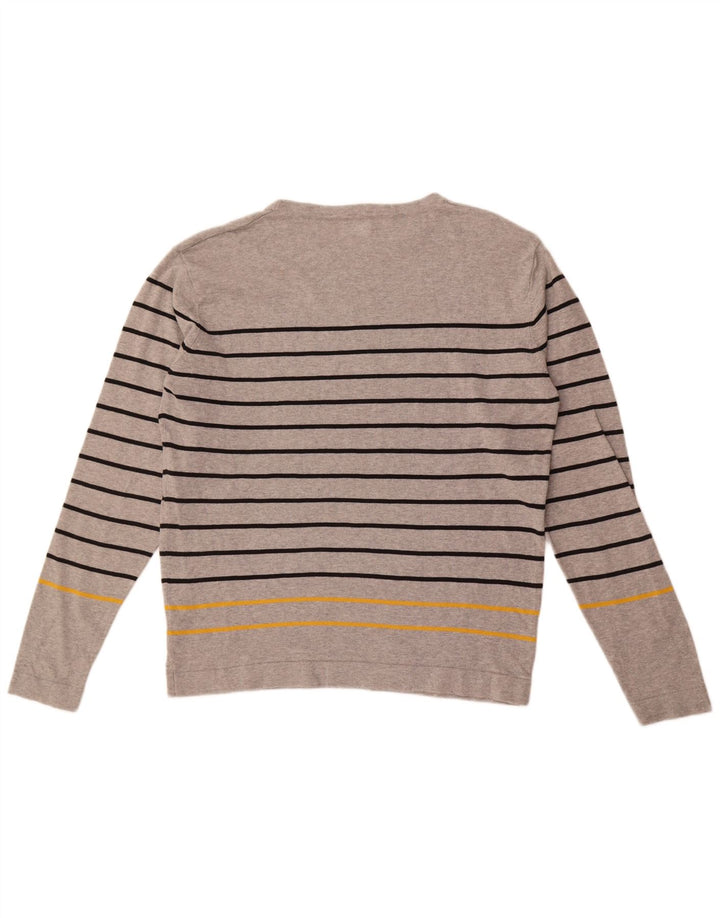 Jack & Jones Herren-Oberteil, langärmelig, 2XL, grau gestreift, Baumwolle