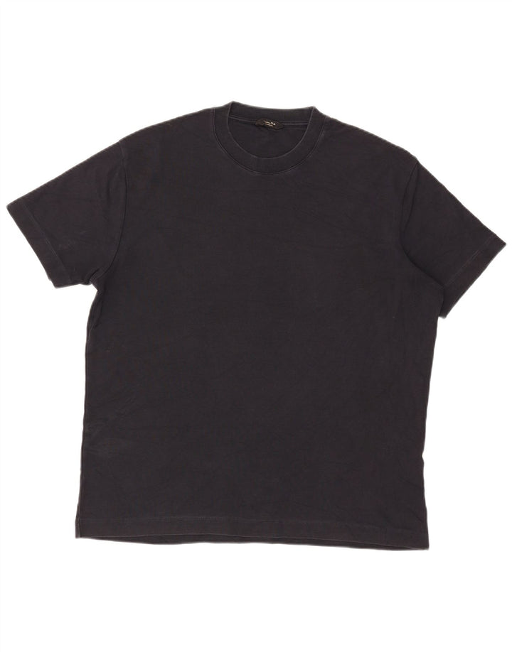 Massimo Dutti Herren T-Shirt Top Medium Schwarz Baumwolle