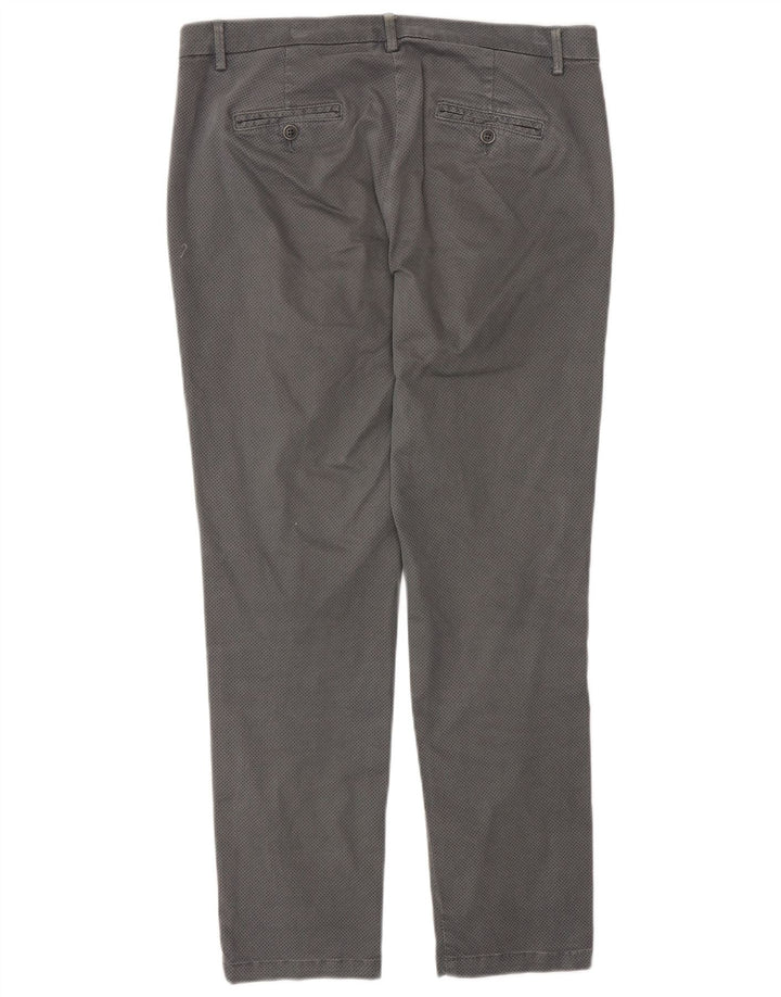 BENETTON Slim Chino-Hose für Damen, UK 12, M, W32, L28, Grau gepunktet