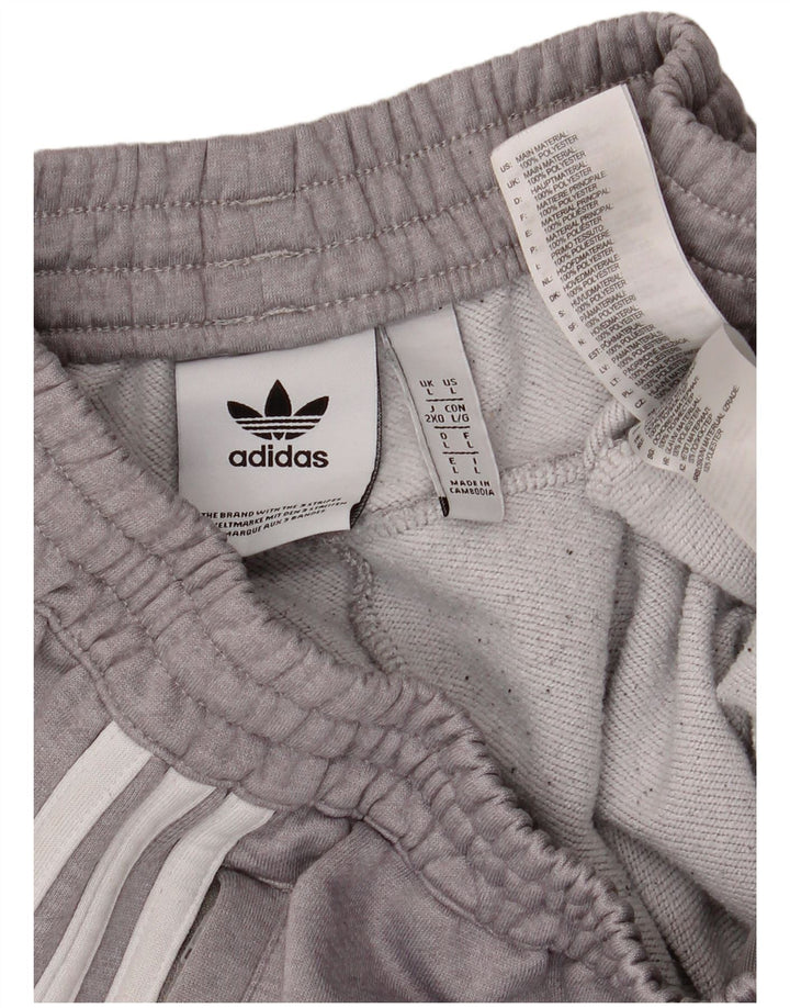 Adidas Herren-Trainingshose, Jogginghose, groß, grau, Polyester