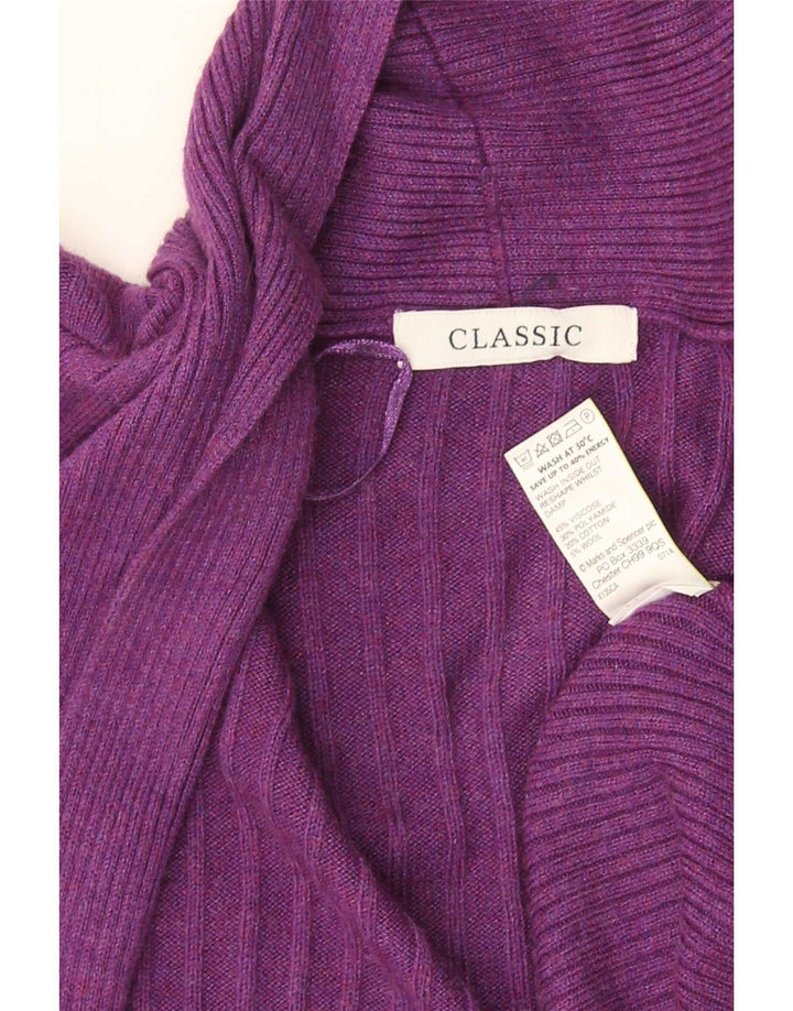 Marks & Spencer Offener Damen-Cardigan-Pullover UK 14 Mittelviolette Viskose