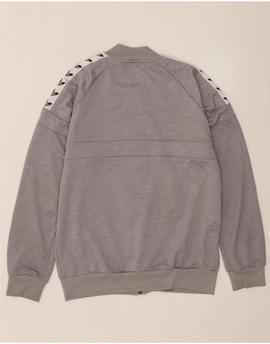 ADIDAS Herren-Trainingsanzug mit grafischem Oberteil, großes graues Farbblock-Polyester
