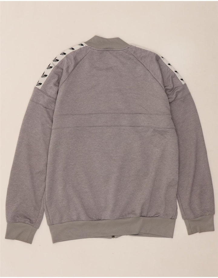 ADIDAS Herren-Trainingsanzug mit grafischem Oberteil, großes graues Farbblock-Polyester