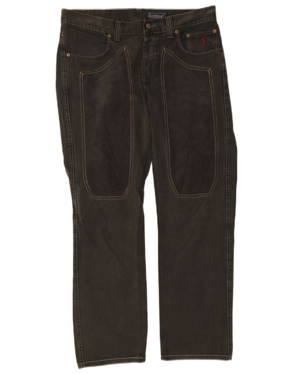 Jeckerson Herren gerade Freizeithose W34 L30 graue Baumwolle