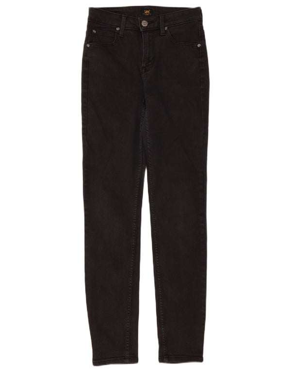 Lee Damen Scarlett High Skinny Jeans W25 L28 Schwarze Baumwolle