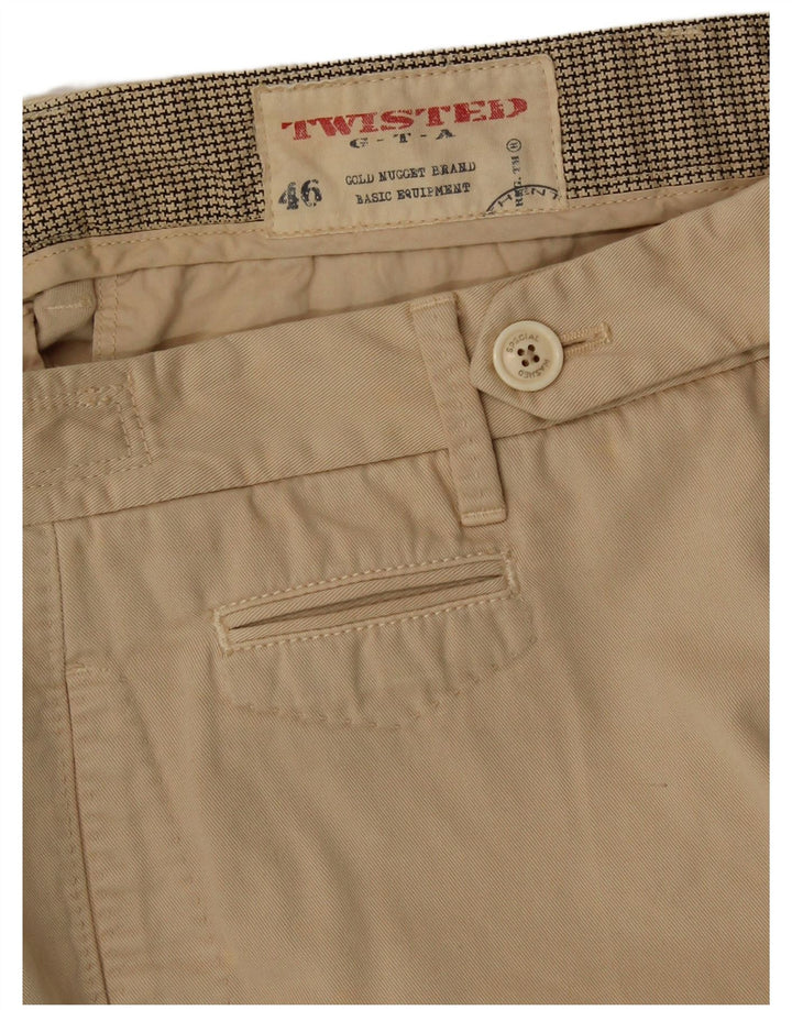 TWISTED TAILOR Herren Chino Shorts IT 46 Small W30 Beige Baumwolle