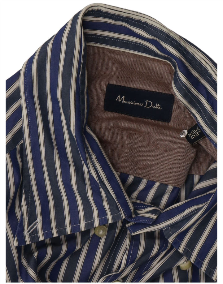 Massimo Dutti Herrenhemd XL Marineblau gestreift