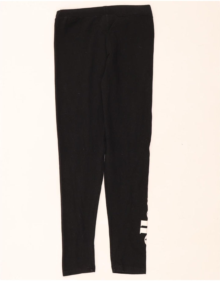 Ellesse Womens Graphic Leggings UK 14 Mittelschwarze Baumwolle