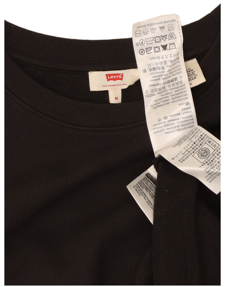 Levi's Damen-Sweatshirt-Pullover UK 14 Mittelschwarze Baumwolle