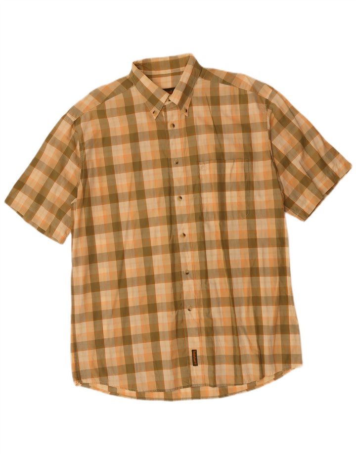 TIMBERLAND Herren-Hemd aus Baumwolle mit mittlerem Khaki-Karomuster