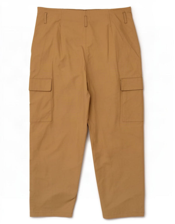 Zara Damen-Cargohose mit hoher Taille, XL, W32, L26, Beige, Baumwolle