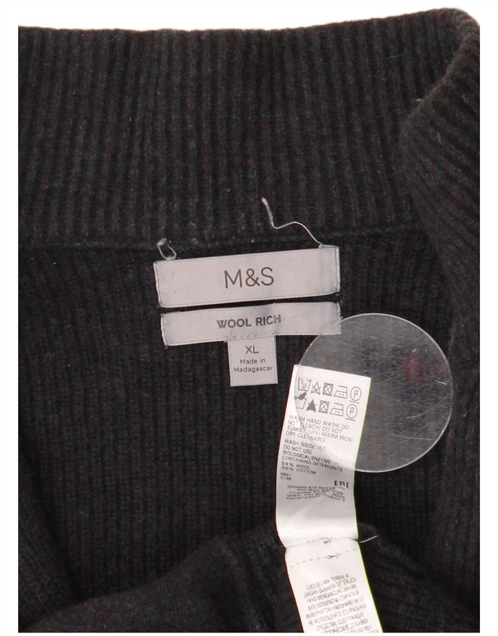 Marks & Spencer Damen Strickjacke UK 18 XL Schwarze Wolle