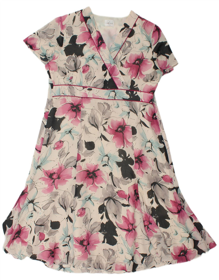 Eastex Damen-A-Linien-Kleid, Größe 44, groß, mehrfarbig, Blumenmuster, Polyester