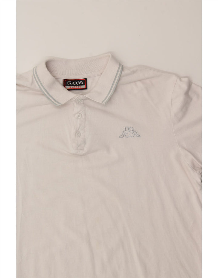 KAPPA Mens Polo Shirt XL White Cotton Vintage Kappa and Second-Hand Kappa from Messina Hembry 