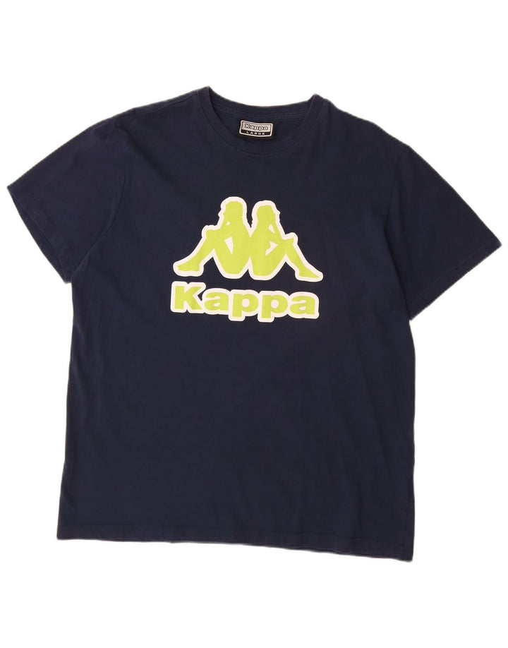 KAPPA Herren-T-Shirt mit Grafik, groß, marineblau, Baumwolle