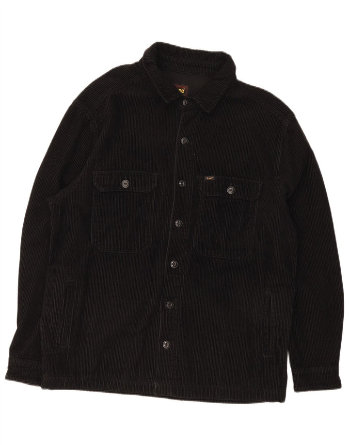 Lee Herren Cordjacke UK 36 Small Schwarz Baumwolle