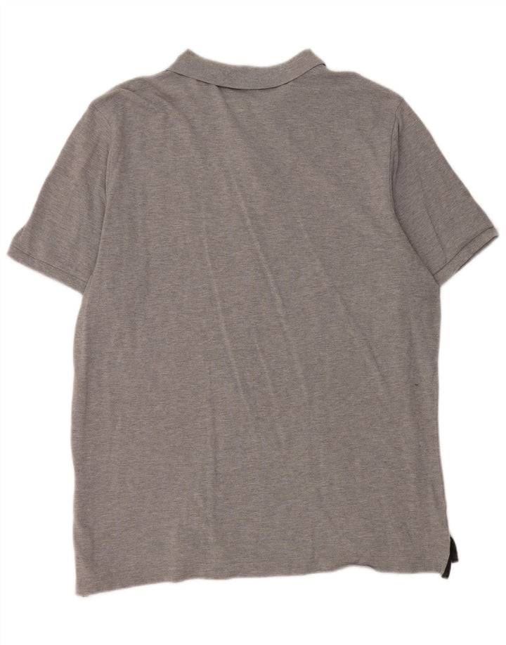 Nike Herren-Poloshirt XL aus grau gefleckter Baumwolle