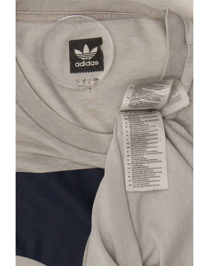 ADIDAS Mens Graphic T-Shirt Top Small Grey Polyester Vintage Adidas and Second-Hand Adidas from Messina Hembry 