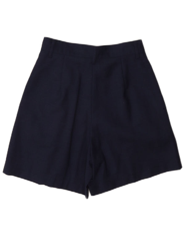Benetton Womens High Waist Pegged Casual Shorts IT 40 Small W26 Marineblau