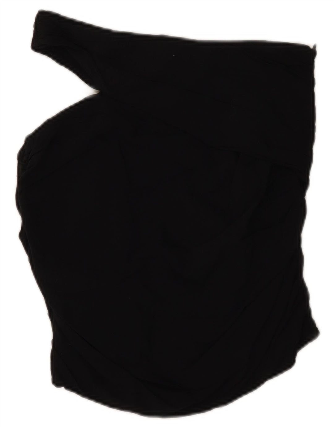 Zara Damen Crop One Shoulder Top UK 12 Mittelschwarze Viskose