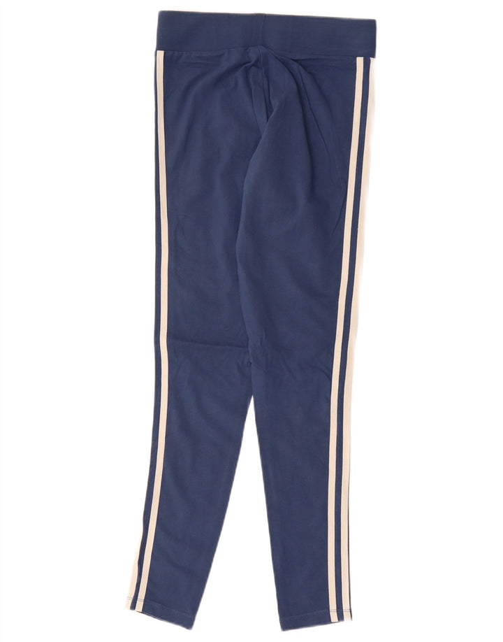 ADIDAS Damen Leggings UK 8 Small Marineblau