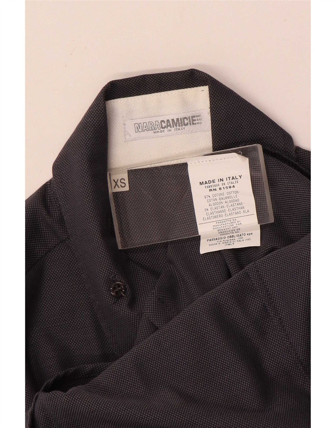 Naracamicie Herrenhemd XS Marineblau aus Baumwolle