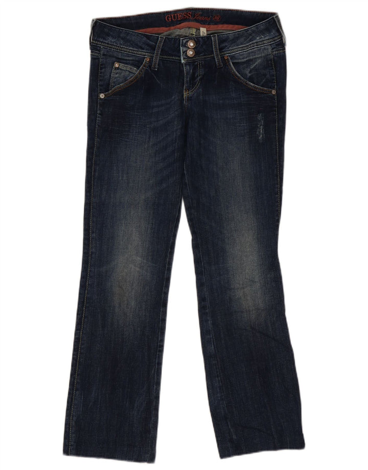 Guess Damen Regular Straight Jeans W28 L27 Marineblaue Baumwolle