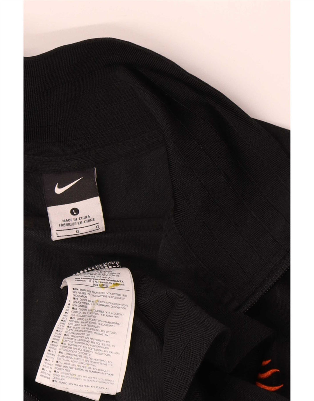 Nike Herren KNVB Grafik-Trainingsanzugoberteil, große schwarze Nadelstreifen-Polyesterjacke