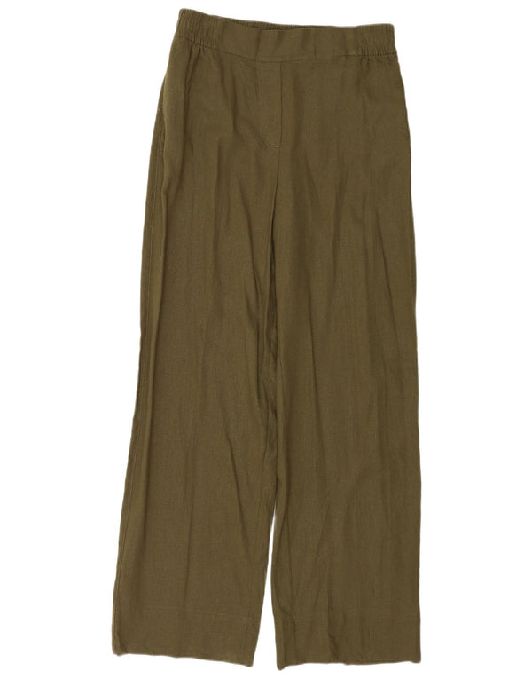 Zara Damen Freizeithose mit weitem Bein, Größe S, W26, L31, Grün