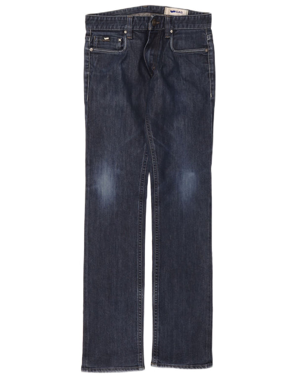 Gas Damen Straight Jeans W30 L34 Marineblaue Baumwolle