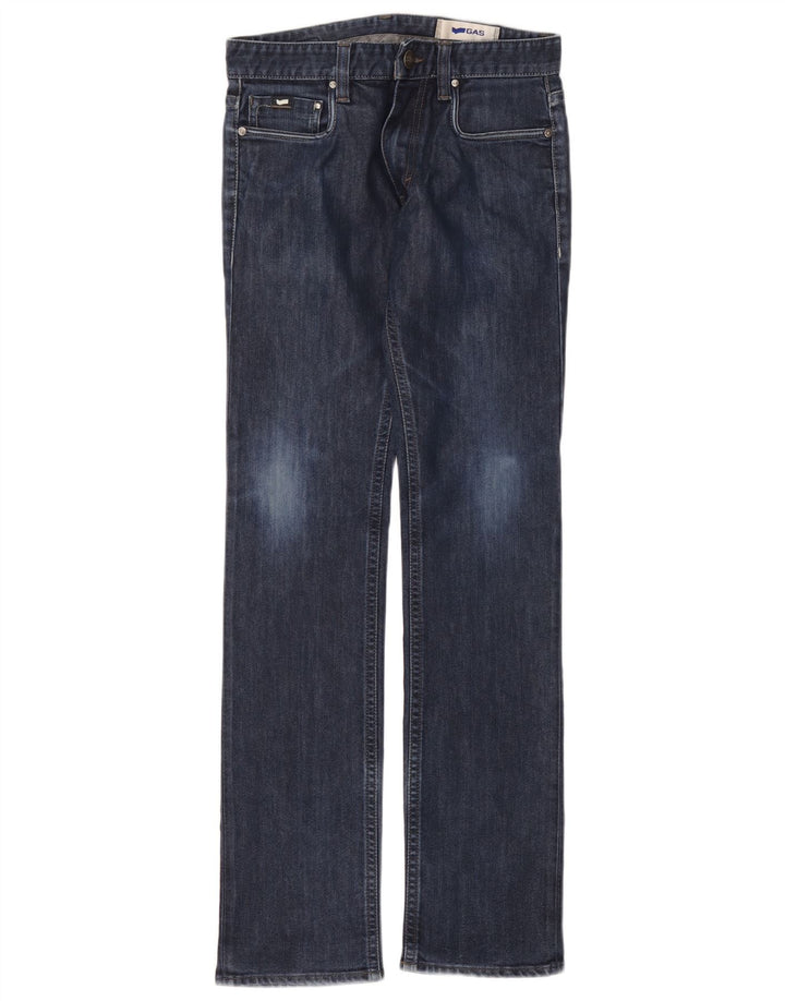 Gas Damen Straight Jeans W30 L34 Marineblaue Baumwolle