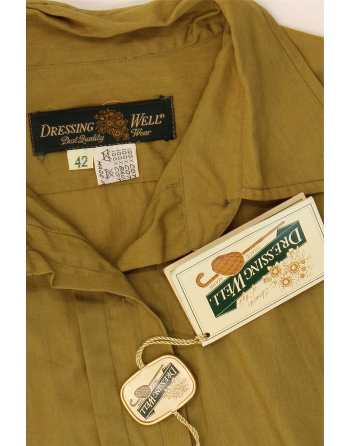 Vintage Damen Shirt EU 42 Große grüne Baumwolle
