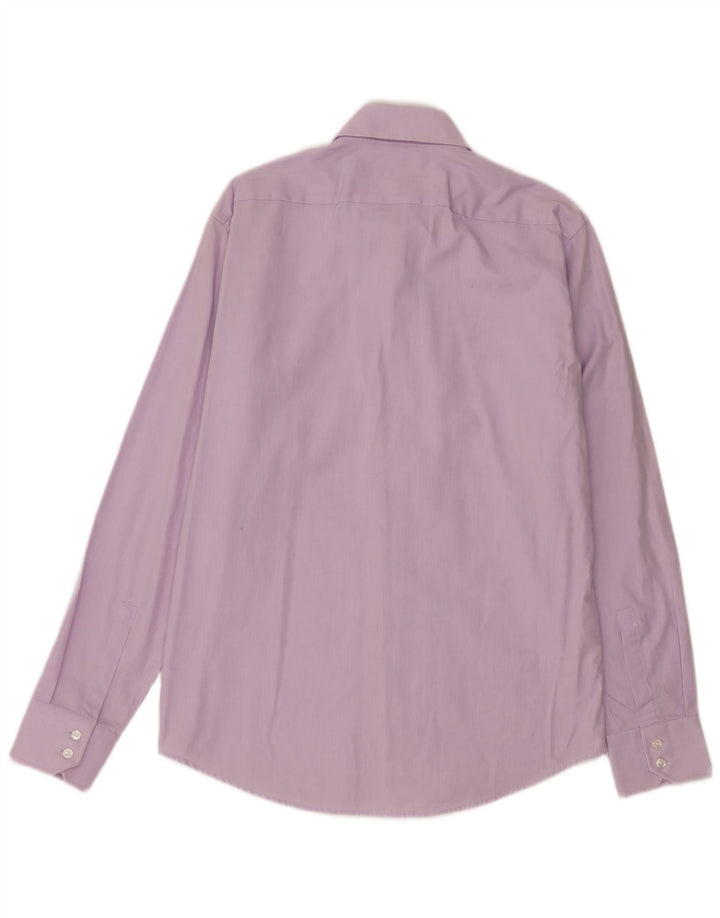 Hugo Boss Herren-Hemd in normaler Passform, Größe 4015, 3/4 mittelviolette Baumwolle