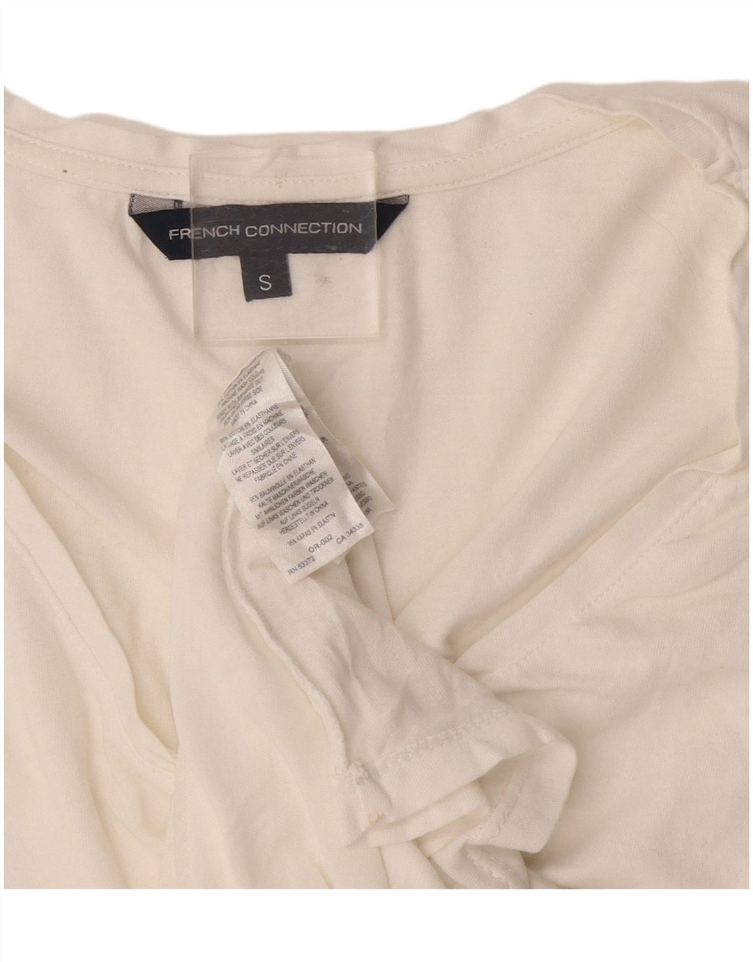 French Connection Damen T-Shirt Top UK 10 Small Weiße Baumwolle